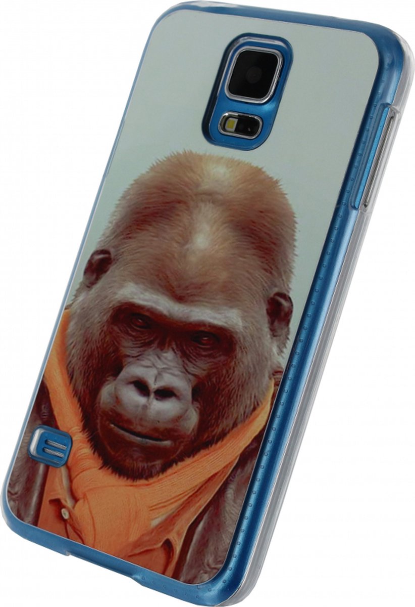 Samsung Galaxy S5 Hoesje - Xccess - Metal Plate Serie - Aluminium Backcover - Funny Gorilla - Hoesje Geschikt Voor Samsung Galaxy S5