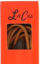 Luxe dunne ronde laag geprijsde kwaliteit wax veters van LaCes de Belgique - Cognac 75cm