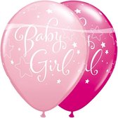 Baby Girl -Pink Magenta - baby - geboorte babyshower - zakje van 5 stuks Qualatex.