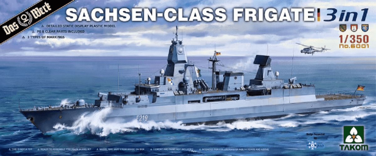 Takom Modelbouwpakket Schepen 6001 Sachsen-Class Frigate Ship Plastic - 1:350 - Modelbouw