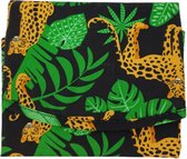 Wasbare Boterhamzak Jungle print - Herbruikbaar - Groen / Geel - Katoen - Ø 36 cm