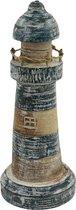 Beelden - Vuurtoren - Hout - Blauw - 20x8x8 cm - Indonesie - Sarana - Fairtrade