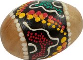 Maracas Ei - Hangeschilderd bruin geel - Schudei - 7x5x5cm - Sarana - Fairtrade Indonesie - Fairtrade