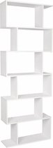Flanner® Moderne Open Design Boekenkast - Wit - CD/DVD Opbergkast - Boeken/LP/Ordners Opbergrek - Multifunctionele kast - Geschikt Voor Kleine Ruimten - Slank Wandmeubel Opbergfunc