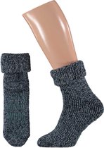 Wollen Huissok heren | Huissok | Blauw | Maat 39/42 | Huissokken heren | Fluffy sokken | Slofsokken | Huissokken anti slip | Huissokken | Anti slip sokken | Warme sokken | Bedsokke