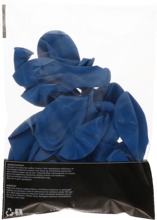 50x Ballons de fête bleus - 27 cm - ballon bleu pour hélium ou air - Articles de fête / décoration