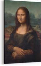 Schilderij op Canvas - 60 x 90 cm - Mona Lisa - Kunst - Leonardo da Vinci - Wanddecoratie - Muurdecoratie - Slaapkamer - Woonkamer
