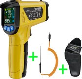 Mestek IR02CL Infrarood Thermometer -50 ~ 800C - Warmtemeter & Hygrometer - Geel