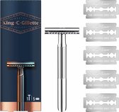 King C. Gillette Double Edge Safety Razor Houder en Scheermesjes - 6 x 5 stuks - Voordeelverpakking