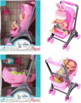 Kinderwagen - Baby pop - Kinderspeelgoed - Roze - Peuter