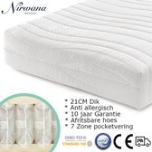 Nirwana Bedden Matras - Stevig - Pocketveer matras - Eenpersoons matras - 70x190x21 Kouschuim