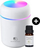 Aroma Dream Diffuser Luchtbevochtiger Wit 300 ML incl. Lavendel olie & E-book voor Aromatherapie – Humidifier