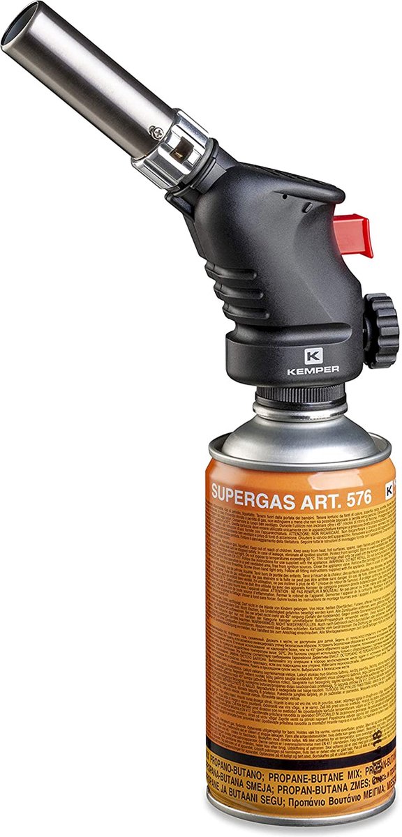 Soldeerbrander / Keukenbrander Kemper SET met piëzo + Supergas patroon 300ml