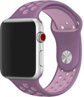 Mobigear Active Siliconen Bandje Geschikt voor Apple Watch Series 3 (38mm) - Roze / Paars