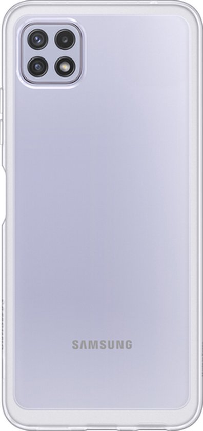 Transparant hoesje voor Samsung Galaxy A22 5G, met Samsung logo.