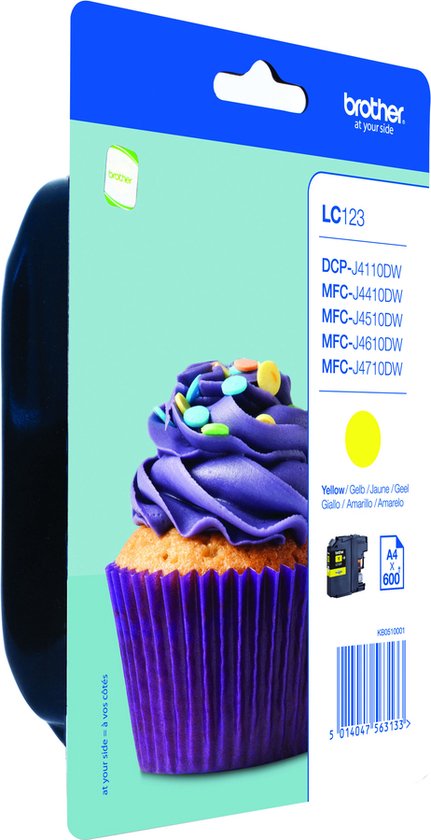 Brother LC-123Y cartouche d'encre 1 pièce(s) Original Rendement élevé (XL) Jaune
