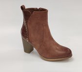 Enkellaars - Dames - Camel - Maat 37 -Kunstleer