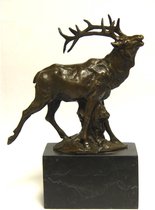 Bronzen Beeld Edelhert 18x8x26 cm