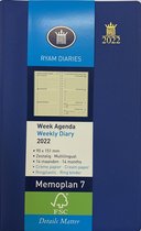 Ryam - Zak Agenda - Memoplan 7 - 2022 - Blauw - Week per 2 pagina's - 9x16cm