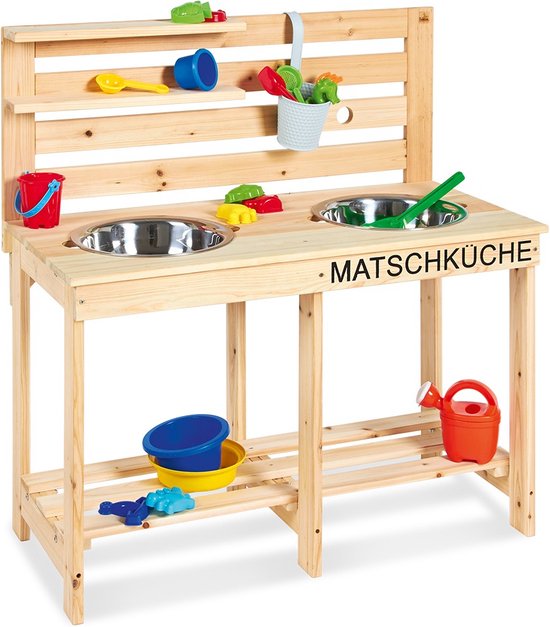 Keukentrolley – serveerwagen – hout – wit – hoogte 84 cm Keukentrolley – serveerwagen – hout – wit – hoogte 84 cm