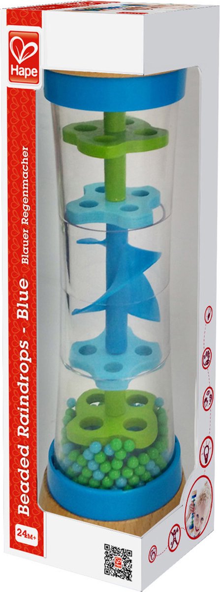 Hape Regenmaker Blauw - Houten Babyspeelgoed met Kalmerende Regengeluiden vanaf 0 Maanden — afbeelding 13