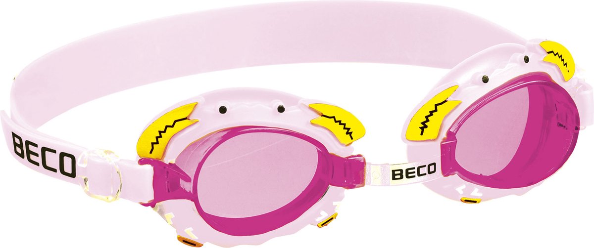 BECO kinder zwembril Palma, met krab design, roze , 4+
