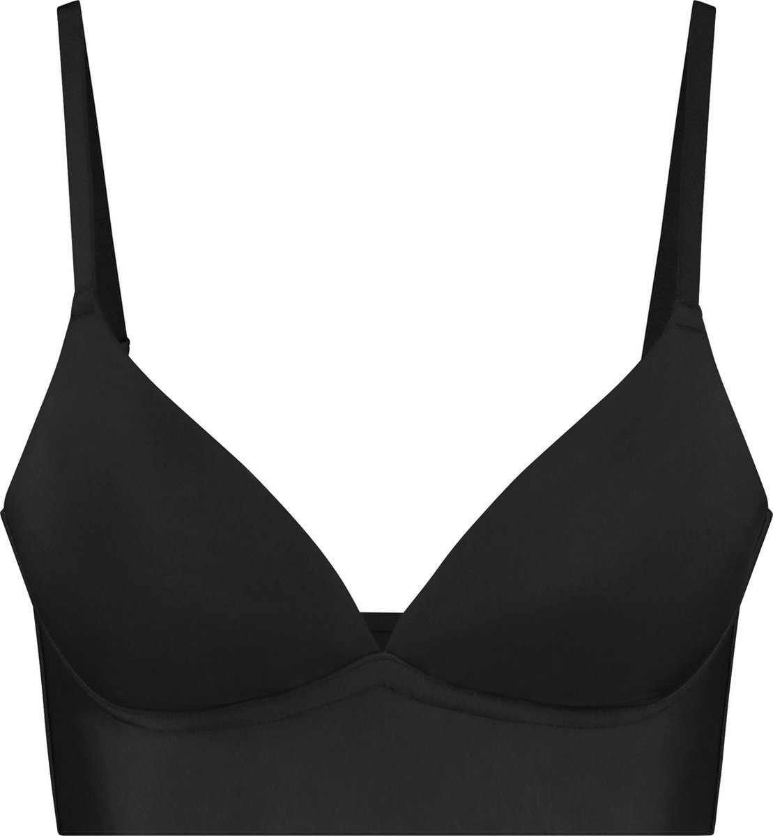 Bye Bra Bye Push-up Bralette, Naadloze, draadloze bh-top met verstelbare bandjes, Diepe decolleté, Lichte ondersteuning voor dagelijks gebruik, Beige & Zwart (VK, Alpha, M, Regular, Regular, Standard, Zwart)