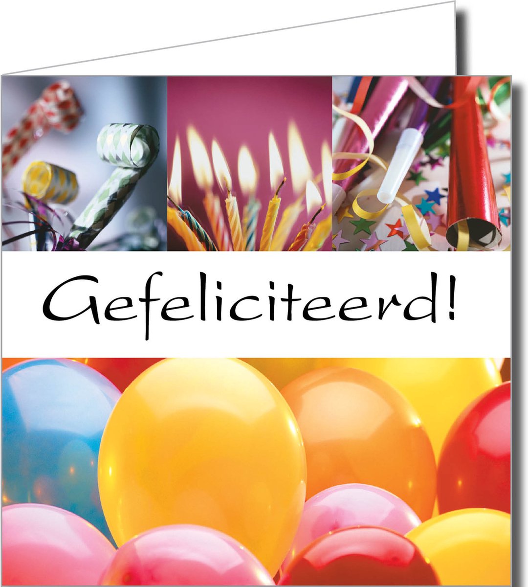 Verjaardagswenskaarten Set – 12 Stuks (14,5 x 14,5 cm) Inclusief Luxe Enveloppen, 6 Feestelijke Ontwerpen (2 Kaarten per Ontwerp)