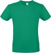 Groen basic t-shirt met ronde hals voor heren - katoen - 145 grams - groene shirts / kleding L (52)