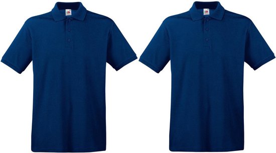 Polo bleu foncé / marine premium en coton pour homme - Coton - 180 grammes  - Polos -... | bol