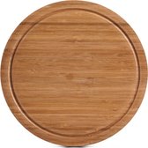1x Ronde bamboe houten snijplanken met sapgroef 30 cm - Zeller - Keukenbenodigdheden - Kookbenodigdheden - Snijplanken/serveerplanken - Houten broodplanken - Snijplanken van hout