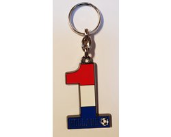 Sleutelhanger - Nederland - Hollands - Voetbal - Nummer 1 - Rood Wit Blauw- Metaal