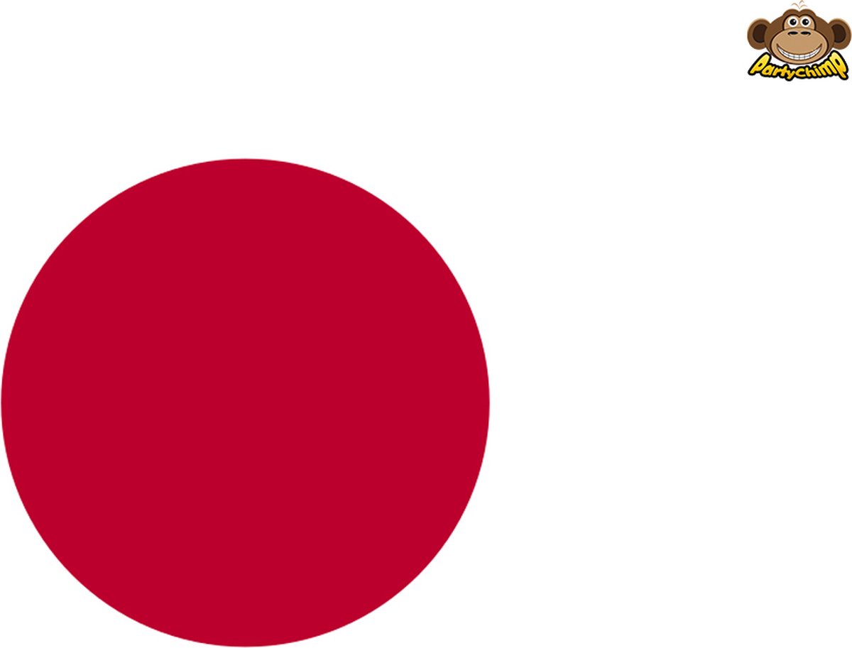 Partychimp Japanse Vlag Japan - 90x150 Cm - Polyester - Wit/Rood - partychimp