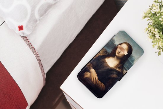 Bookcase pour iPhone 13 Mini Bookcase - Mona Lisa - Peinture - Peinture - Avec compartiments - Étui portefeuille avec fermeture magnétique