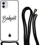 Hoesje met koord Geschikt voor iPhone 12 - Spreuken - Collega - Bedankt - Quotes - Siliconen - Crossbody - Backcover met Koord - Telefoonhoesje met koord - Hoesje met touw