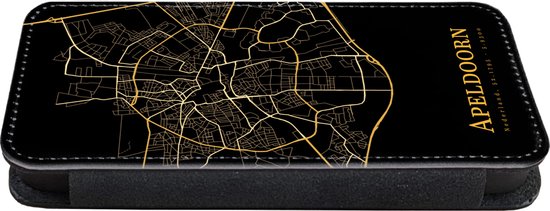Étui de téléphone Bookcase iPhone 13 Pro Max - Apeldoorn - Carte - Or - Avec compartiments - Étui portefeuille avec fermeture magnétique