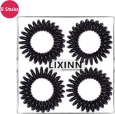 LIXIN Spiraal Haarelastiekjes - 8 stuks - Zwart - Telefoonkabel haarelastiek - Trendy kleuren - Gekleurde haarelastiek - Haaraccessoires - Meisjes - Dames