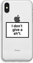 CaseCompany® - iPhone X hoesje - Don't give a shit - Soft Case / Cover - Bescherming aan alle Kanten - Zijkanten Transparant - Bescherming Over de Schermrand - Back Cover