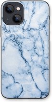 CaseCompany® - iPhone 13 mini hoesje - Blauw marmer - Soft Case / Cover - Bescherming aan alle Kanten - Zijkanten Transparant - Bescherming Over de Schermrand - Back Cover