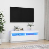 Tv-meubel met LED-verlichting 100x35x40 cm wit