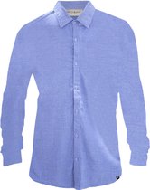 Overhemd - Gerecycled katoen en linnenmix - lichtblauw - S