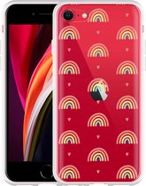 iPhone SE 2020 Hoesje Regenboog Patroon - Designed by Cazy