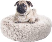 Donut Hondenmand - Fluffy honden Pluche - 120cm - Voor Grote Honden -Gradient Light Grey