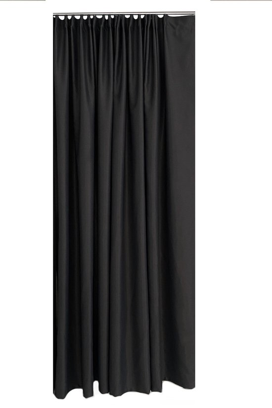 MAROYATHOME - George - Rideau - Très bon occultant - Ruban plissé - Isolant - Double épaisseur - Convient pour tringle à rideau - Prêt à l'emploi - Convient pour crochets - 300x250 cm - Noir