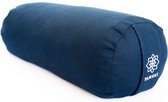 Yamkas Yoga Bolster Rond Katoen vulling Boekweit - Yogabolster Yin Yoga Bolsters 60 x 18 cm - Navy