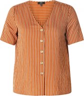 YESTA Leandra Blouse - Spicy Brown/Sandy Wh - maat 4(54/56)