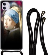 Coque avec cordon iPhone 11 - Art - Vermeer - Arc-en-ciel - Siliconen - Bandoulière - Coque arrière avec cordon - Coque pour téléphone avec cordon - Coque avec corde