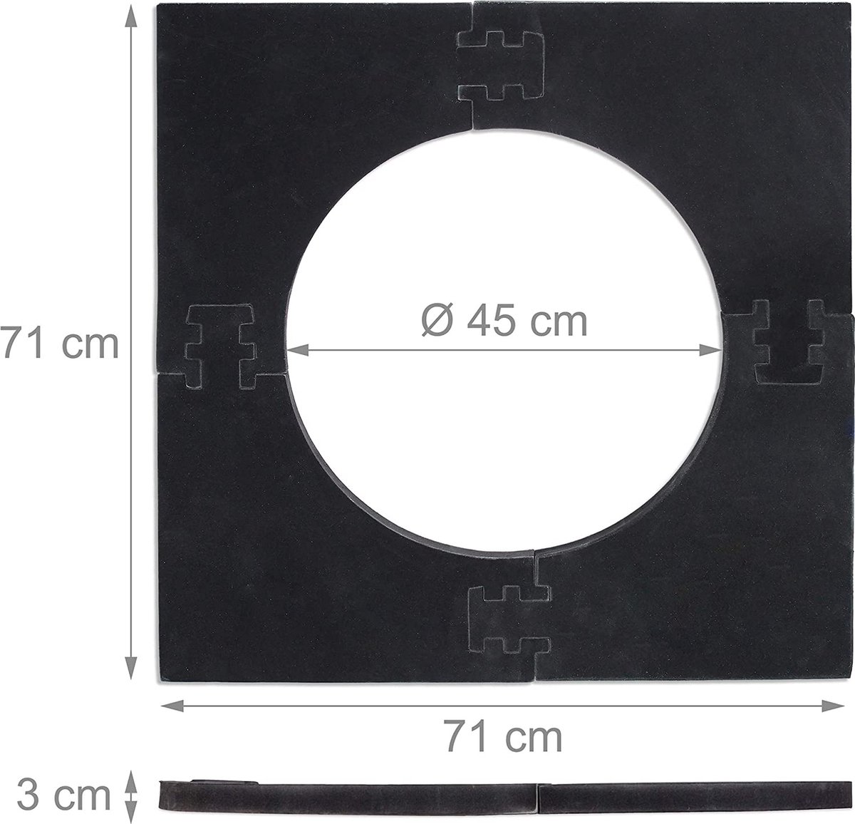 Relaxdays dartbord surround ring R6, 4-delig, 45 cm