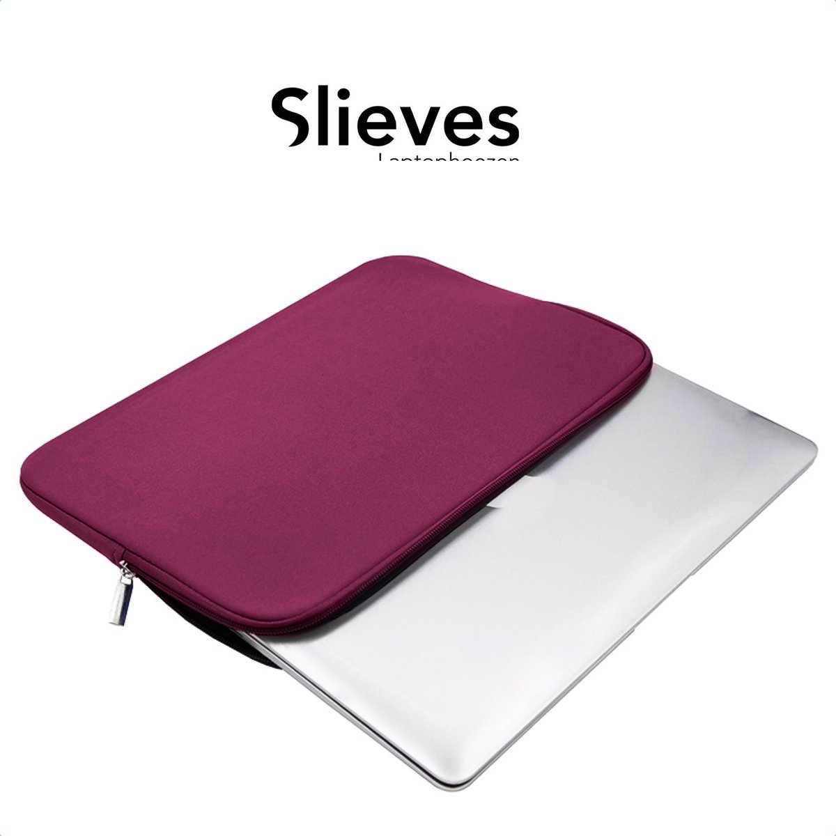 Slieves - Laptophoes - 15.6 inch - Laptop Sleeve - Schok Resistent - Neoprene - (Spat) Waterdicht - Bordeaux Rood
