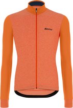 Santini Fietsshirt Lange Mouwen Heren Oranje - Colore Puro LS Thermal Jersey Orange Fluo - S